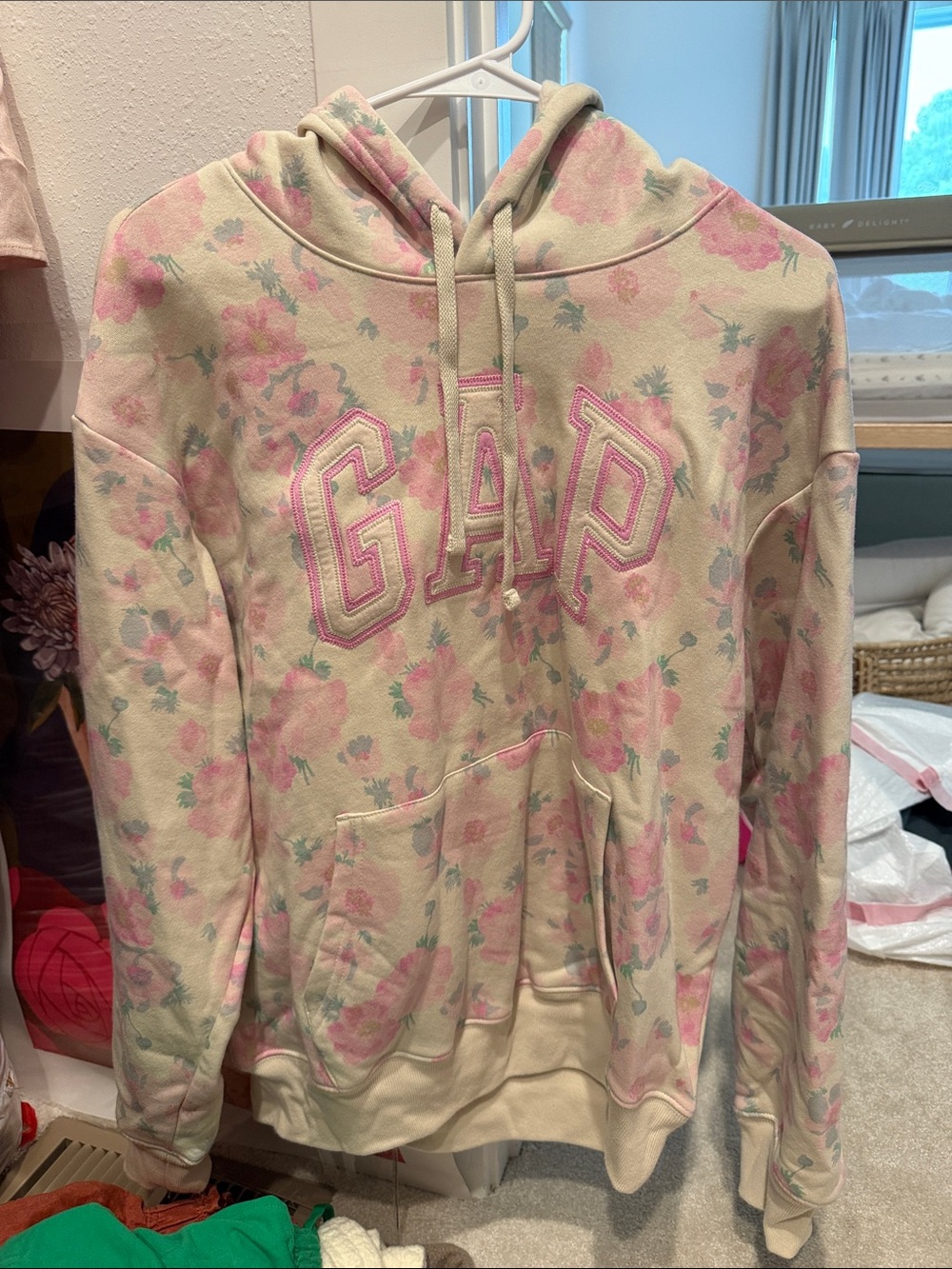 GAP Cream Hoodie with Pink Floral Print set